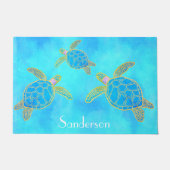 Tropisches Wasser Küstenmeer Schildkröte Aqua Fußmatte (Vorderseite)