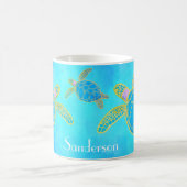 Tropisches Wasser Küstenmeer Schildkröte Aqua Kaffeetasse (Mittel)