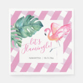 Tropisches Wasser Rosa Flamingo Napkins Serviette (Vorderseite)