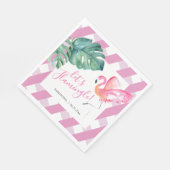 Tropisches Wasser Rosa Flamingo Napkins Serviette (Ecke)