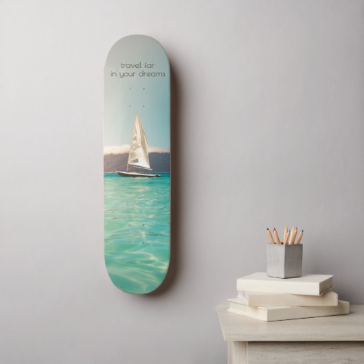 Tropisches Wasser, Segelboot, Traum Skateboard (Wandkunst)