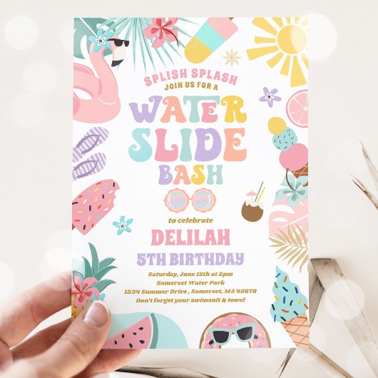 Tropisches Wasser - Sommergeburtstag Einladung