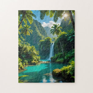 Tropisches Wasserfallparadies Puzzle