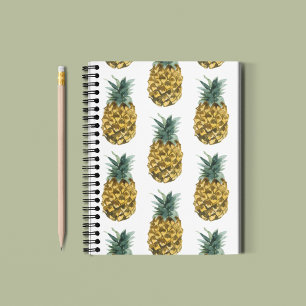 Tropisches Wasserfarben-Ananas Nahtloses Muster Notizblock