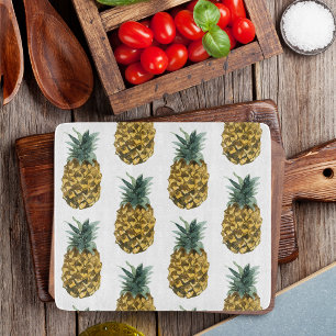 Tropisches Wasserfarben-Ananas nahtloses Muster Schneidebrett
