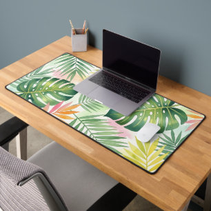 Tropisches Wasserfarben-Monstera-Blatt Boho Schreibtischunterlage