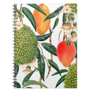 tropisches Wasserfarbenmuster, duranische Früchte, Notizblock