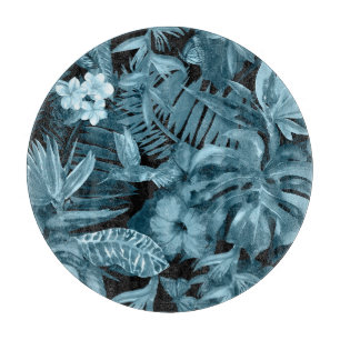 Tropisches Wasserfarbenparadies: Jungle Blossom Schneidebrett