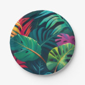 Tropisches Wasserfarbenparadies Pappteller (Vorderseite)