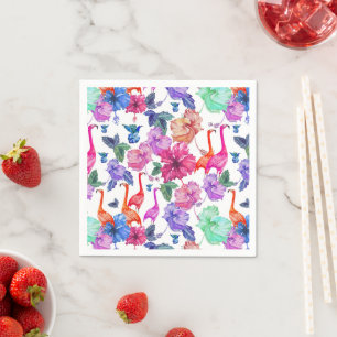 Tropisches Wasserfarbmuster Serviette