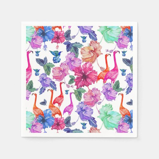 Tropisches Wasserfarbmuster Serviette (Vorderseite)