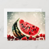 Tropisches Wassermelon Postkarte (Vorne/Hinten)