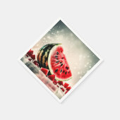 Tropisches Wassermelon Serviette (Ecke)