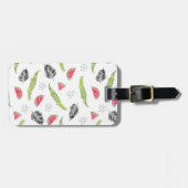 Tropisches Wassermelon und Krokodilmuster Gepäckanhänger (Vorderseite horizontal)