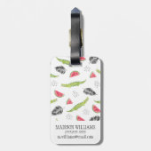 Tropisches Wassermelon und Krokodilmuster Gepäckanhänger (Rückseite vertikal)