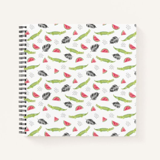 Tropisches Wassermelone-Muster Notizbuch (Vorderseite)