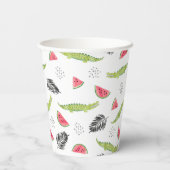 Tropisches Wassermelone-Muster Pappbecher (Rückseite)