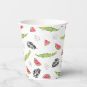 Tropisches Wassermelone-Muster Pappbecher (Vorderseite)