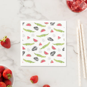 Tropisches Wassermelone-Muster Serviette
