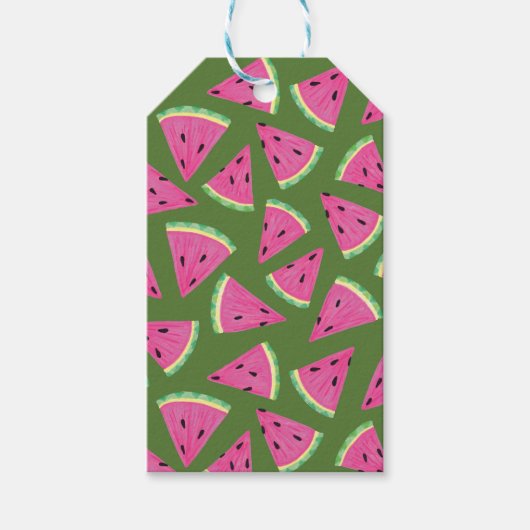 Tropisches Wassermelone Sommermuster Geschenkanhänger (Vorderseite)
