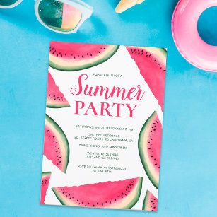 Tropisches Wassermelone Sommersommer Party Einladung