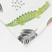 Tropisches Wassermelone-u. Krokodil-Muster Fleecedecke (Ecke)