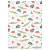 Tropisches Wassermelone-u. Krokodil-Muster Klemmbrett (Rückseite)