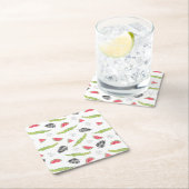 Tropisches Wassermelone-u. Krokodil-Muster Rechteckiger Pappuntersetzer (Vor Ort)