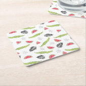 Tropisches Wassermelone-u. Krokodil-Muster Rechteckiger Pappuntersetzer (angewinkelt)