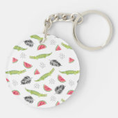 Tropisches Wassermelone-u. Krokodil-Muster Schlüsselanhänger (Rückseite)
