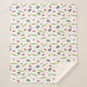 Tropisches Wassermelone-u. Krokodil-Muster Sherpadecke (Vorderseite)