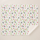 Tropisches Wassermelone-u. Krokodil-Muster Sherpadecke (Vorderseite (Horizontal))