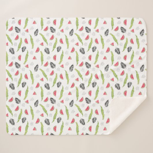 Tropisches Wassermelone-u. Krokodil-Muster Sherpadecke (Vorderseite (Horizontal))