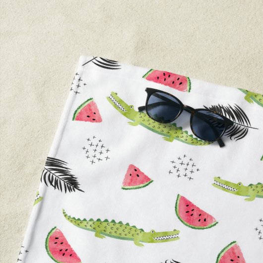 Tropisches Wassermelone-u. Krokodil-Muster Strandtuch (Beispiel)