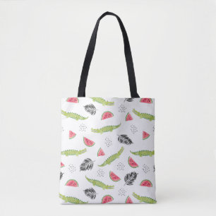 Tropisches Wassermelone-u. Krokodil-Muster Tasche