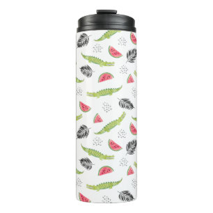 Tropisches Wassermelone-u. Krokodil-Muster Thermosbecher