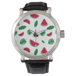 Tropisches Wassermelonen-Sommer-Nahtloses Muster Armbanduhr