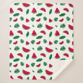Tropisches Wassermelonen-Sommer-Nahtloses Muster Sherpadecke