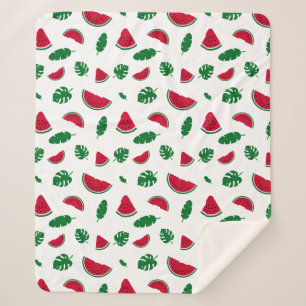 Tropisches Wassermelonen-Sommer-Nahtloses Muster Sherpadecke