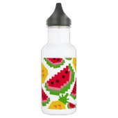 Tropisches Wassermelonen- und Ananas-Pixelmuster Edelstahlflasche (Links)