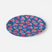 Tropisches Wassermelonenmuster Pappteller (Schrägansicht)