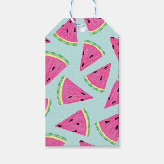 Tropisches Wassermelonmuster Geschenkanhänger (Vorderseite)
