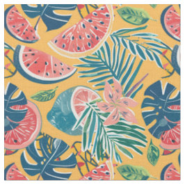 Tropisches Wassermelonmuster Stoff