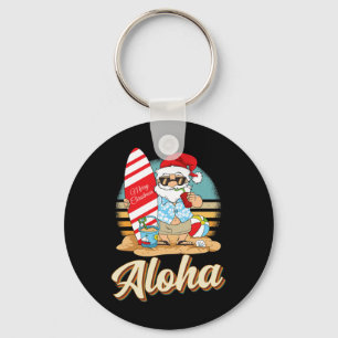 Tropisches Weihnachten Aloha Santa Weihnachten im  Schlüsselanhänger