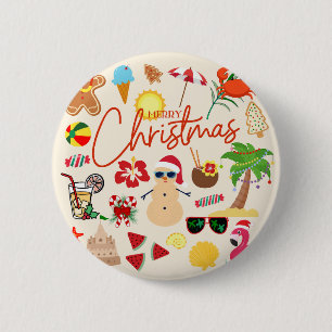 Tropisches Weihnachten Button