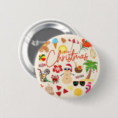 Tropisches Weihnachten Button (Vorne & Hinten)
