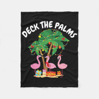 Tropisches Weihnachten Florida Flamingo Deck The P Fleecedecke