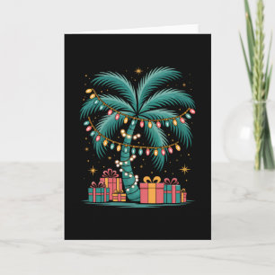 Tropisches Weihnachten Hawaiianischer Santa-Palmba Karte