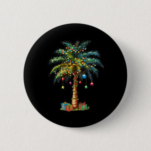 Tropisches Weihnachten Hawaiianischer Santa Xmas L Button