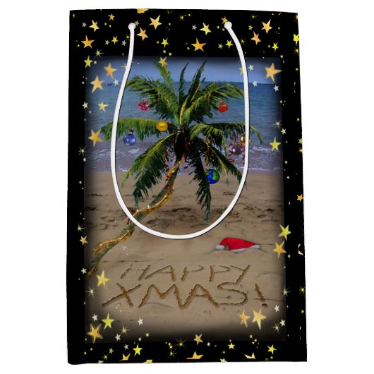 Tropisches Weihnachten Mittlere Geschenktüte (Vorderseite)